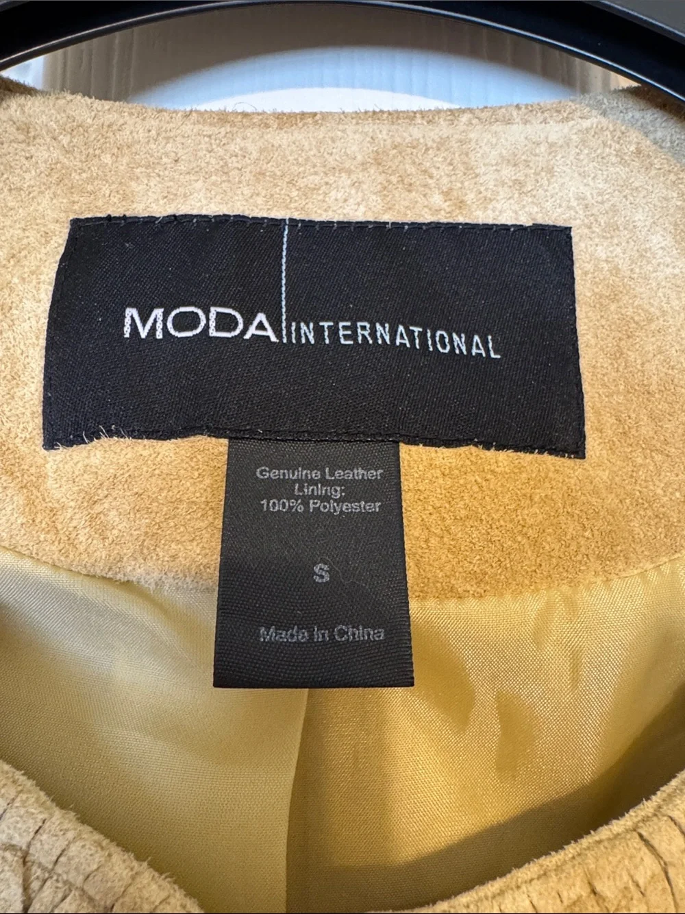 VINTAGE MODA  International Camel colored Suede Fringe  Coat